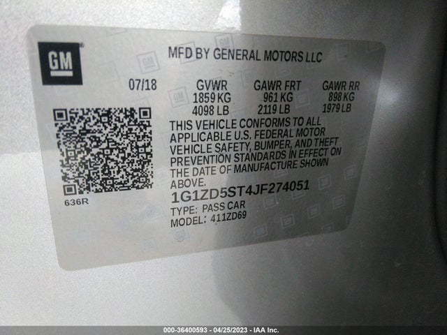 Chevrolet MALIBU LT 2018 1G1ZD5ST4JF274051 Image 10