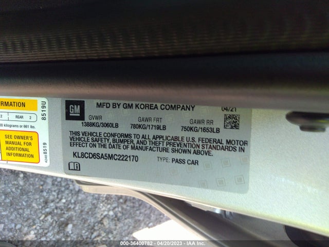 Chevrolet SPARK 1LT 2021 KL8CD6SA5MC222170 Image 10