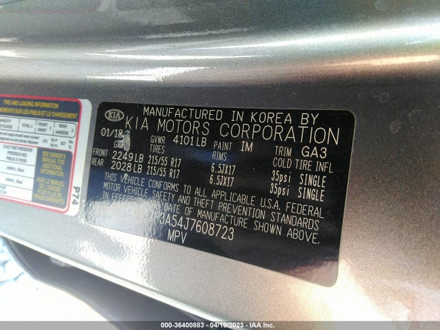 KIA SOUL + 2018 KNDJP3A54J7608723 Image 10