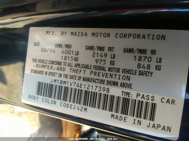 Mazda Mazda3 I Touring 2014 JM1BM1V76E1217398 Image 9