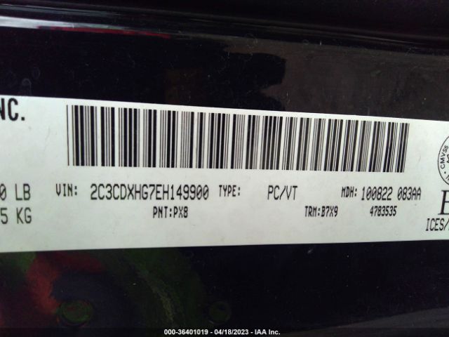 2C3CDXHG7EH149900 Dodge Charger Sxt