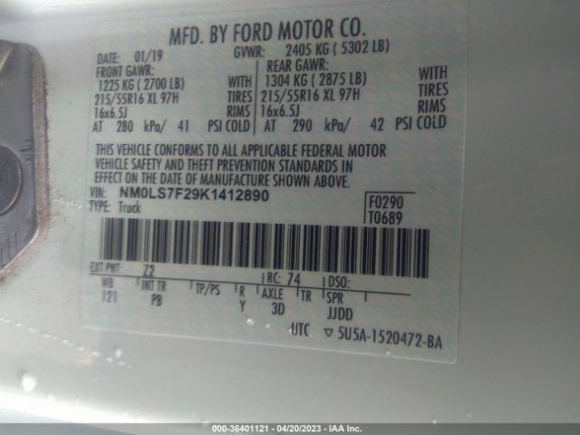 NM0LS7F29K1412890 Ford Transit Connect Van Xlt