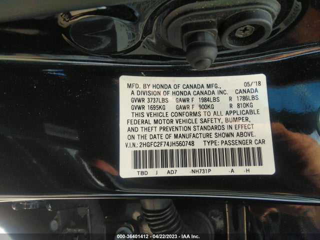 Honda Civic Sedan Ex 2018 2HGFC2F74JH560748 Image 9