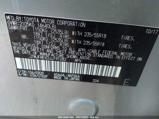 Toyota RAV4 SE 2018 JTMJFREV2JJ191282 Image 11