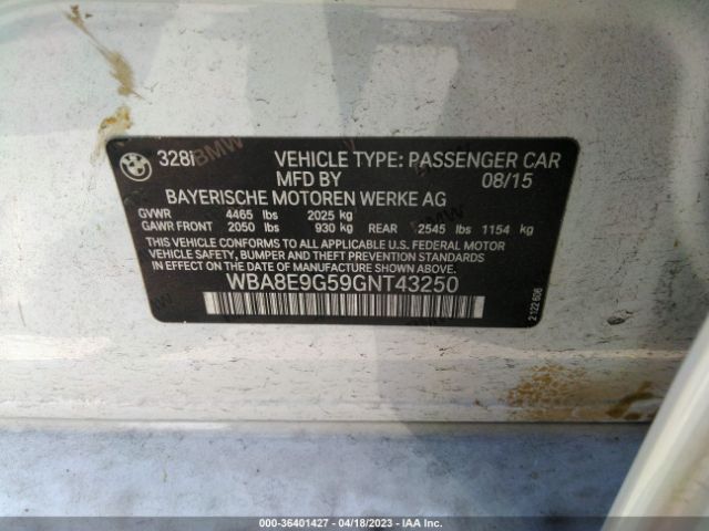 WBA8E9G59GNT43250 BMW 3 Series 328i
