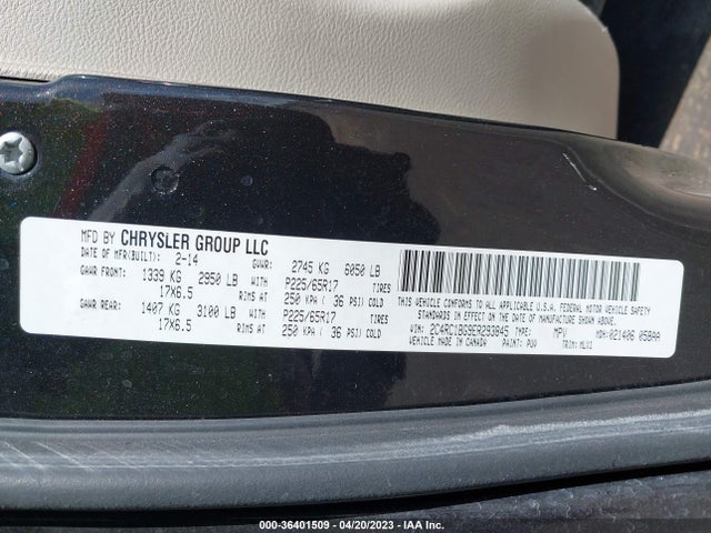 2C4RC1BG9ER293845 Chrysler Town & Country Touring