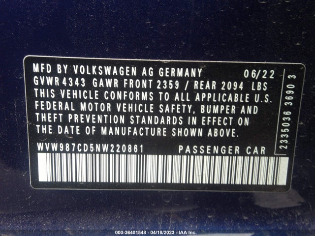 WVW987CD5NW220861 Volkswagen Golf Gti Se