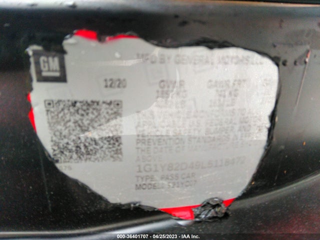 Chevrolet Corvette 3lt 2020 1G1Y82D49L5118472 Image 9