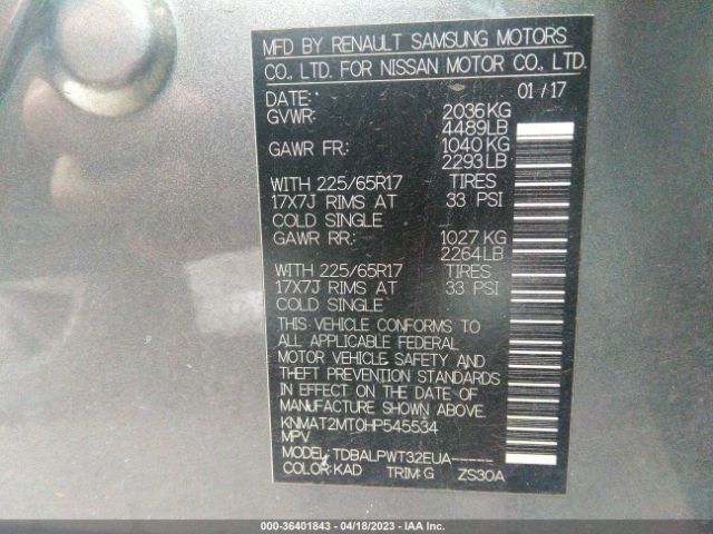 KNMAT2MT0HP545534 Nissan ROGUE S
