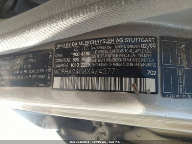 1999 MERCEDES-BENZ C-CLASS WDBHA24G8XA743771 Photo 8