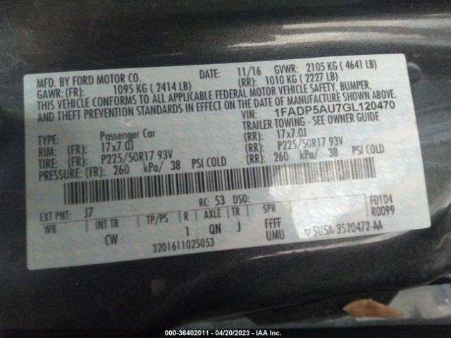 1FADP5AU7GL120470 Ford C-max Hybrid Se