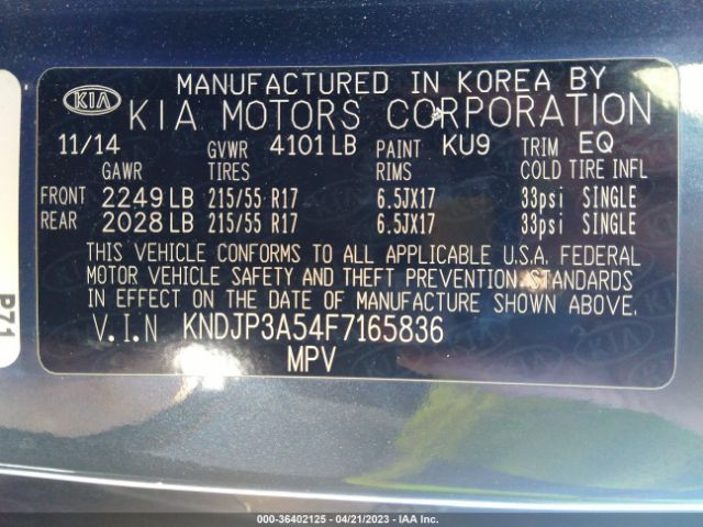 KNDJP3A54F7165836 KIA SOUL +