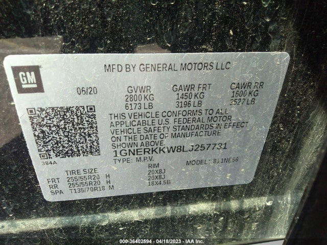 Chevrolet Traverse Premier 2020 1GNERKKW8LJ257731 Image 10