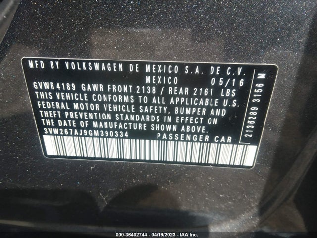 3VW267AJ9GM390334 Volkswagen Jetta Sedan 1.4t S