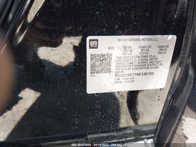 Chevrolet MALIBU LT 2022 1G1ZD5ST7NF195799 Image 9