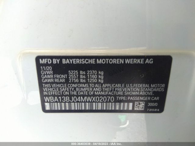 WBA13BJ04MWX02070 BMW 5 Series 530i Xdrive