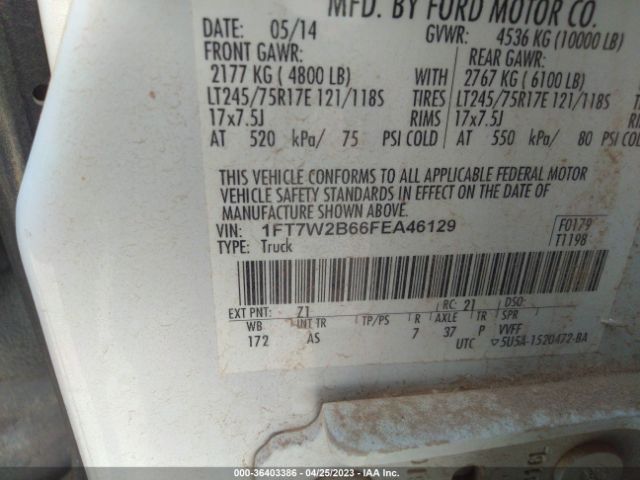 1FT7W2B66FEA46129 Ford Super Duty F-250 Srw Lariat/platinum