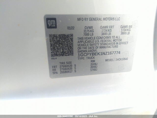 2022 Chevrolet Silverado 1500, VIN: 1GCPYBEK1NZ167774