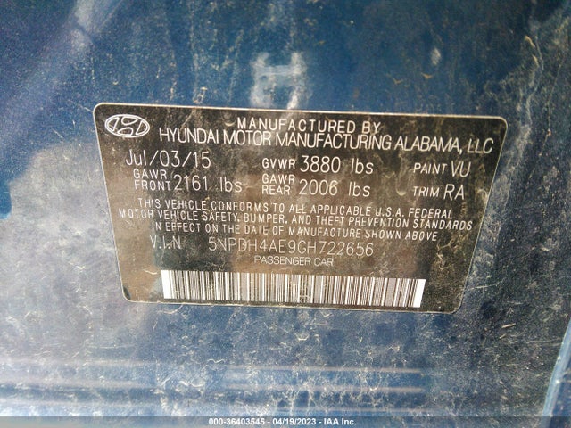 Hyundai ELANTRA SE 2016 5NPDH4AE9GH722656 Image 10
