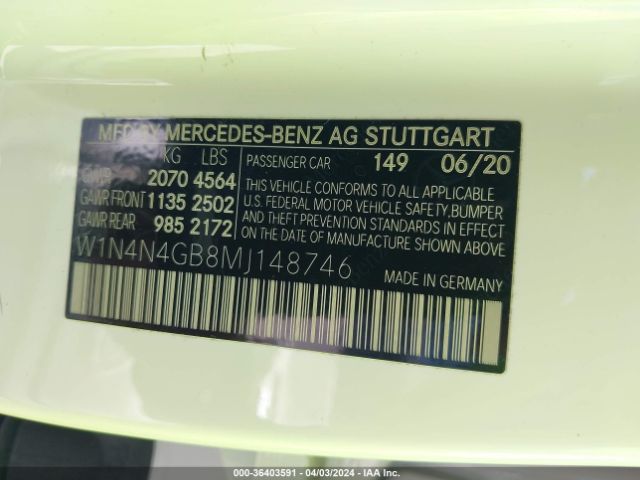 W1N4N4GB8MJ148746 Mercedes-Benz GLA 250