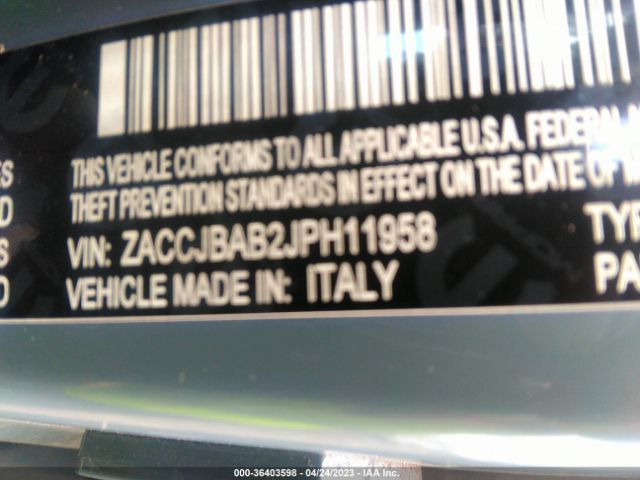 ZACCJBAB2JPH11958 Jeep Renegade Sport