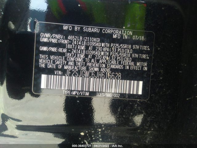 JF2SJGWC6JH616628 Subaru Forester Touring