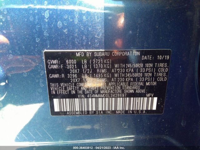 4S4WMAMD0L3428697 Subaru Ascent Limited