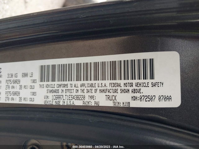 RAM 1500 Lone Star 2014 1C6RR7LT1ES438220 Image 9