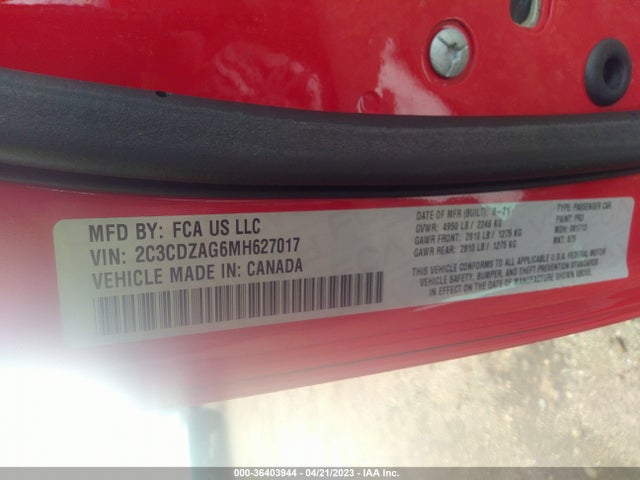 Dodge Challenger Sxt 2021 2C3CDZAG6MH627017 Image 9