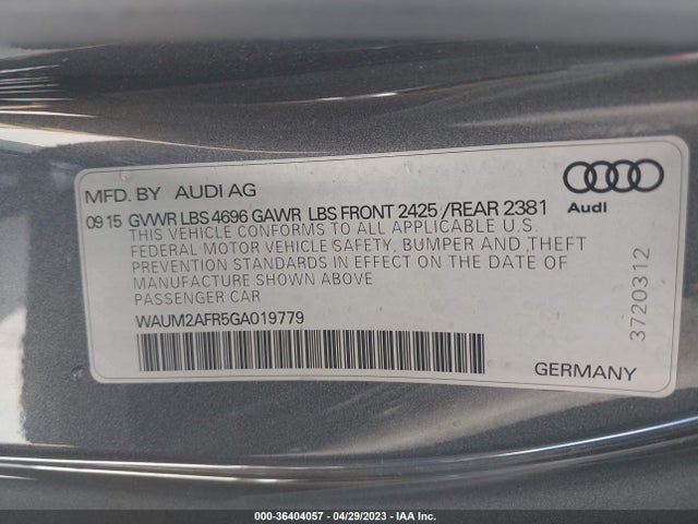 WAUM2AFR5GA019779 Audi A5 Premium Plus