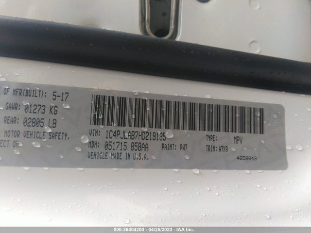1C4PJLAB7HD219135 Jeep Cherokee Sport