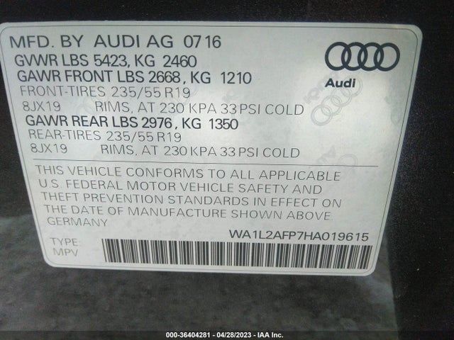 WA1L2AFP7HA019615 Audi Q5 Premium Plus