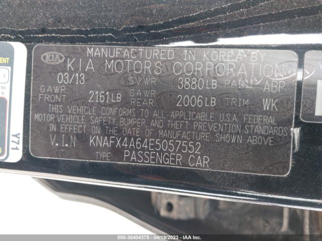 KNAFX4A64E5057552 KIA FORTE LX