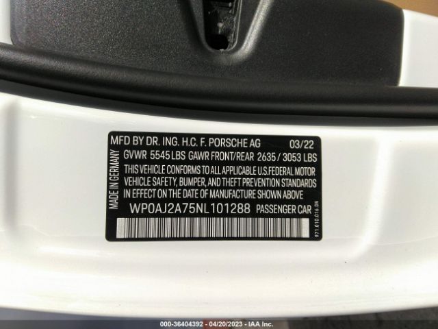WP0AJ2A75NL101288 Porsche Panamera