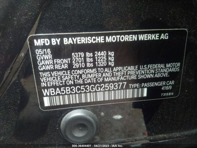 WBA5B3C53GG259377 BMW 5 Series 535i Xdrive