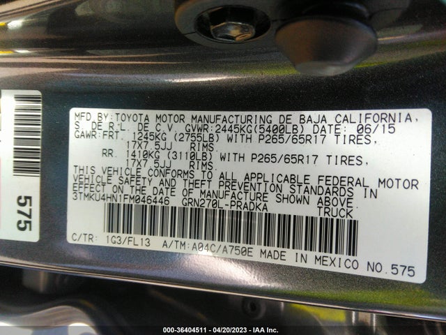 Toyota Tacoma Prerunner 2015 3TMKU4HN1FM046446 Image 11
