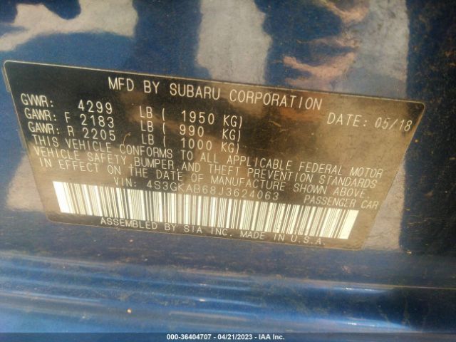 4S3GKAB68J3624063 Subaru Impreza Premium
