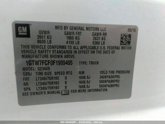 1GTW7FCF0F1909495 GMC SAVANA CARGO VAN