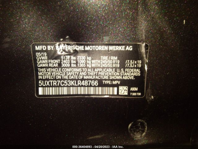 5UXTR7C53KLR48766 BMW X3 Sdrive30i