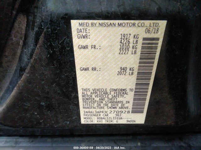 Nissan Altima 2.5 Sv 2018 1N4AL3AP4JC270928 Image 10