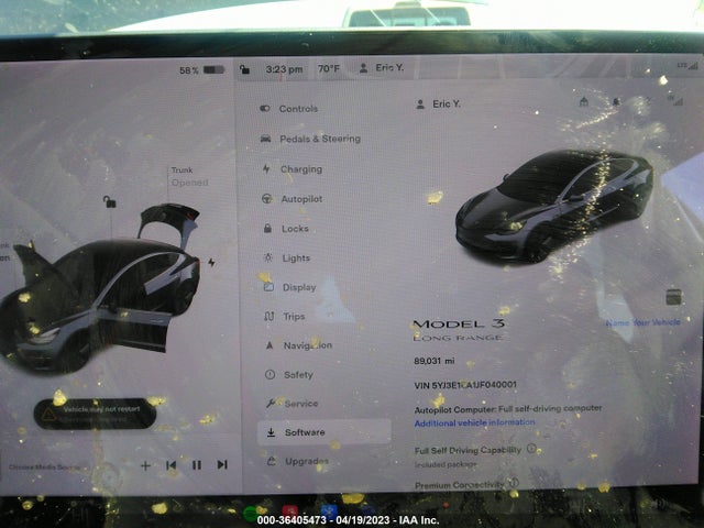 Tesla Model 3 Range Battery 2018 5YJ3E1EA1JF040001 Image 7