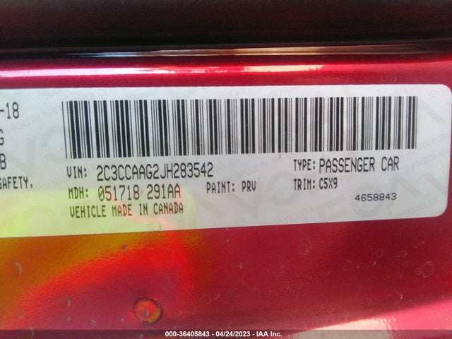 2C3CCAAG2JH283542 Chrysler 300 Touring