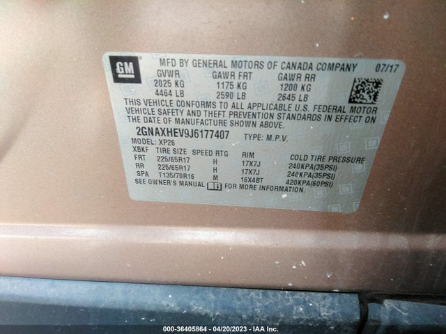 Chevrolet EQUINOX LS 2018 2GNAXHEV9J6177407 Image 10
