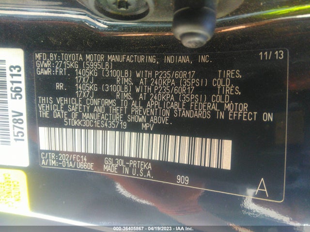 Toyota SIENNA LE 2014 5TDKK3DC1ES435719 Image 10