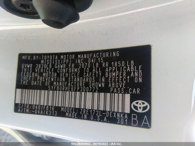 Toyota Corolla L/le/s/s Plus/le Plus 2015 5YFBURHE6FP300772 Image 10