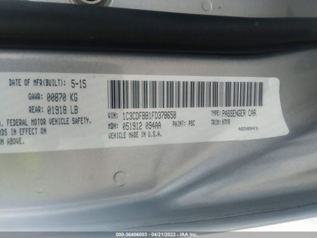 1C3CDFBB1FD378658 Dodge DART SXT