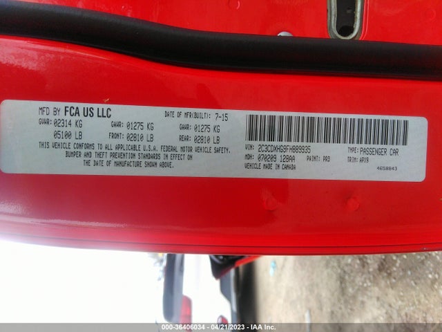 Dodge Charger Sxt 2015 2C3CDXHG9FH889935 Image 10