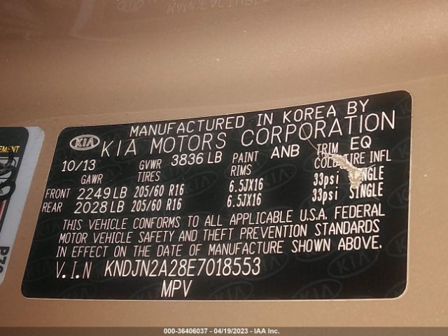 KNDJN2A28E7018553 KIA Soul Base