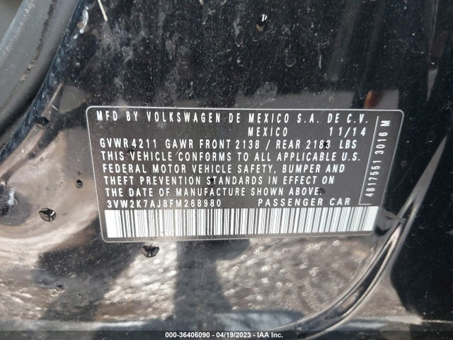3VW2K7AJ8FM268980 Volkswagen Jetta Sedan 2.0l S
