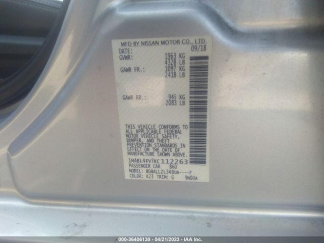 1N4BL4FV7KC112263 Nissan Altima 2.5 Platinum